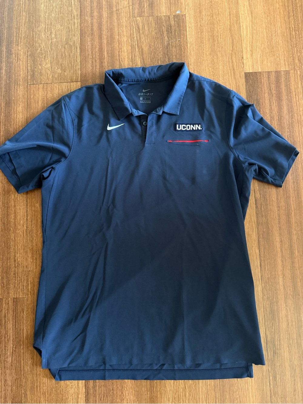 Nike UConn Navy Polo with White Swoosh